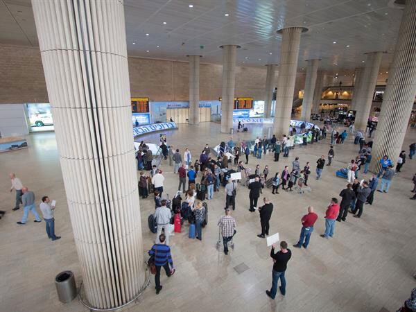 Ben Gurion International Airport in Tel Aviv was shut down for half a day by a nationwide protest of Teva's restructuring moves.