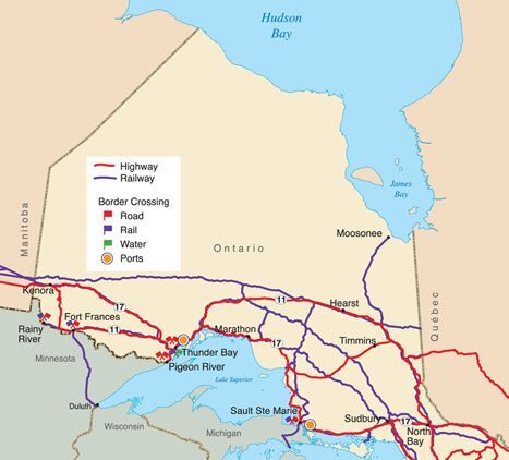 Map of Ontario