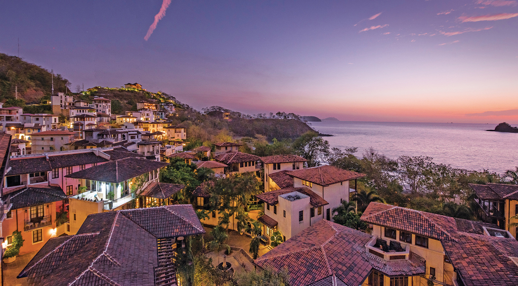 Beach Town consists of 150 single family residences, 14 mixed-use buildings and over a dozen commercial and civic buildings across 21 acres along the Pacific Coast in Las Catalinas, Guanacaste, Costa Rica.    Photo courtesy of Las Catalinas