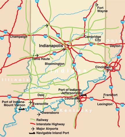 Indiana Transport Map