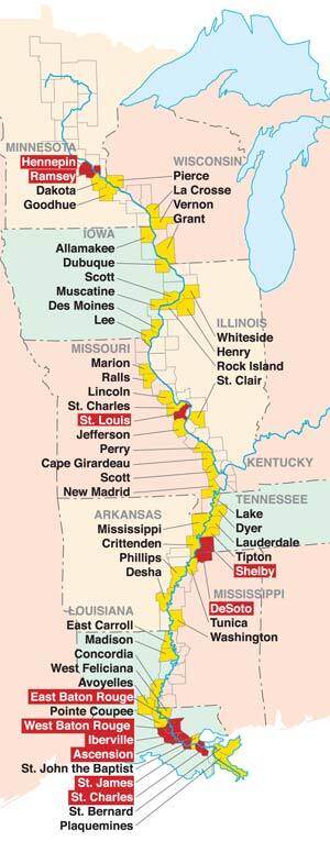 Mississippi River Corridor Counties Map