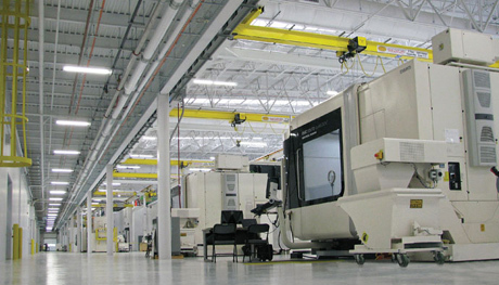 Rolls-Royce, whose Crosspointe plant’s rotatives floor is shown here, is in the final planning stages for an expansion that will house an advanced blade machining facility.