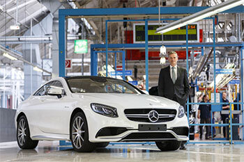 Markus Schäfer, Member of the Divisional Board of Mercedes-Benz Cars, Production and Supply Chain Management, in the S-Class Coupé assembly area at the Sindelfingen plant in Germany.