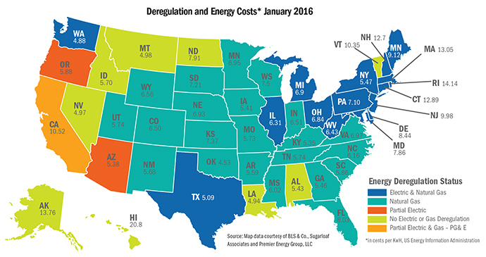 US Energy Cost Map