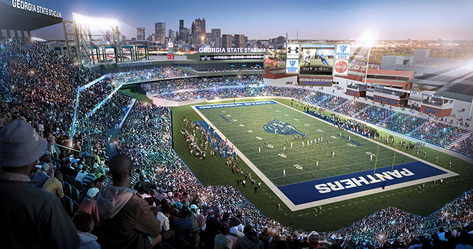 Portions of the former Turner Field property are already being redeveloped into a mixed-use neighborhood that includes football and baseball fields for downtown Atlanta’s growing Georgia State University.