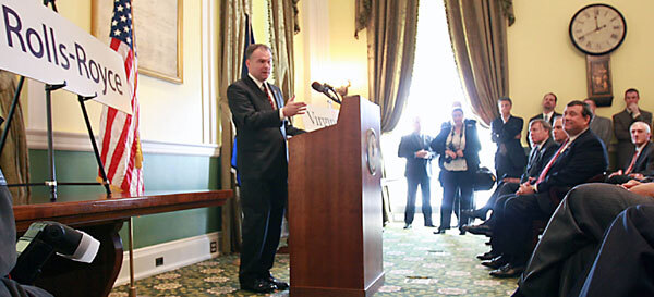 Virginia Gov. Timothy Kaine announcing Rolls expansion