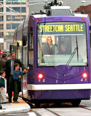 A Seattle streetcar