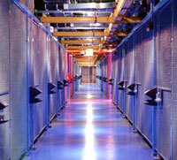 Interior of a Equinix data center in Foster City, Calif.
