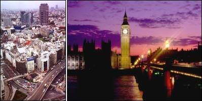 Tokyo (left) and London