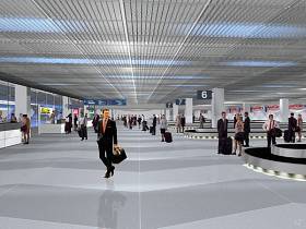 Rendering of the added terminal's baggage claim area