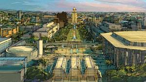 Rendering of 16-acre (6.4-hectare) park