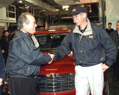 Happier times: Dieter Zetsche (right) and Buzz Hargrove