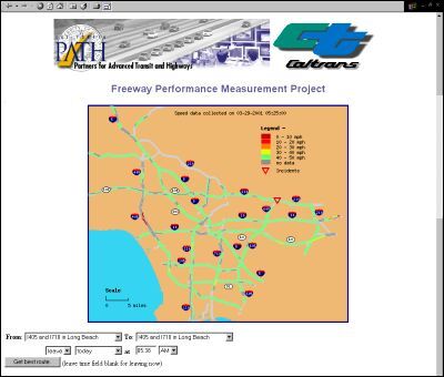 Click to visit California's PEMS website (shown)