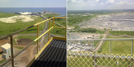 St Marys’ shipping docks on Lake Ontario in Clarington, and the company’s nearby quarry.